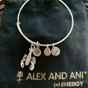 Alex and Ani Silver Bracelet with Lobster Charm